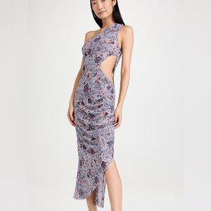 NWT MISA women's size‎ small Aries Midi dress with side cutout and slit
